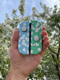Pastel Leaf Blue and Green Joy-Cons for Nintendo Switch