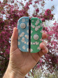 Pastel Leaf Blue and Green Joy-Cons for Nintendo Switch