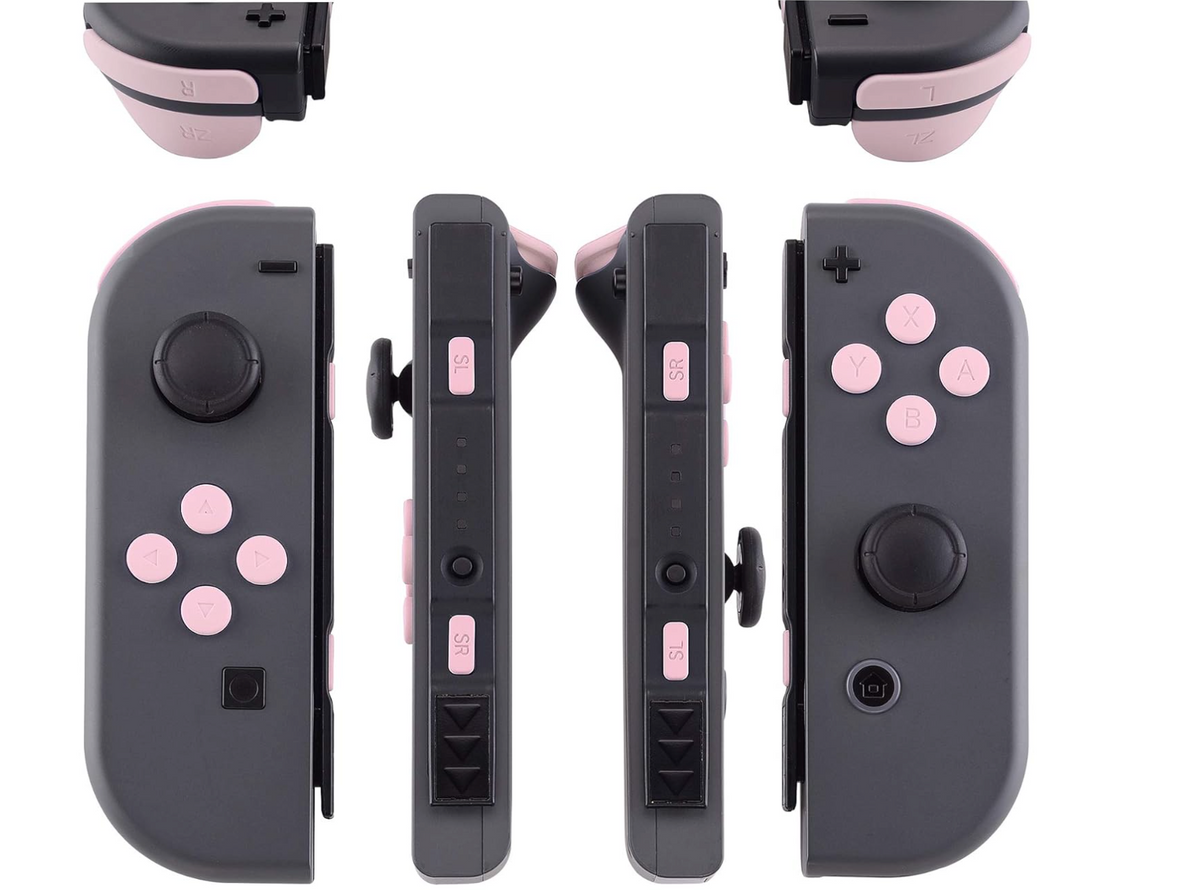 Sakura Flowers Joy-Con Mod with Pink Hearts Candy Buttons