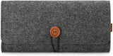 Nintendo Switch Grey Felt Protective Carrying Case with Screen Protector