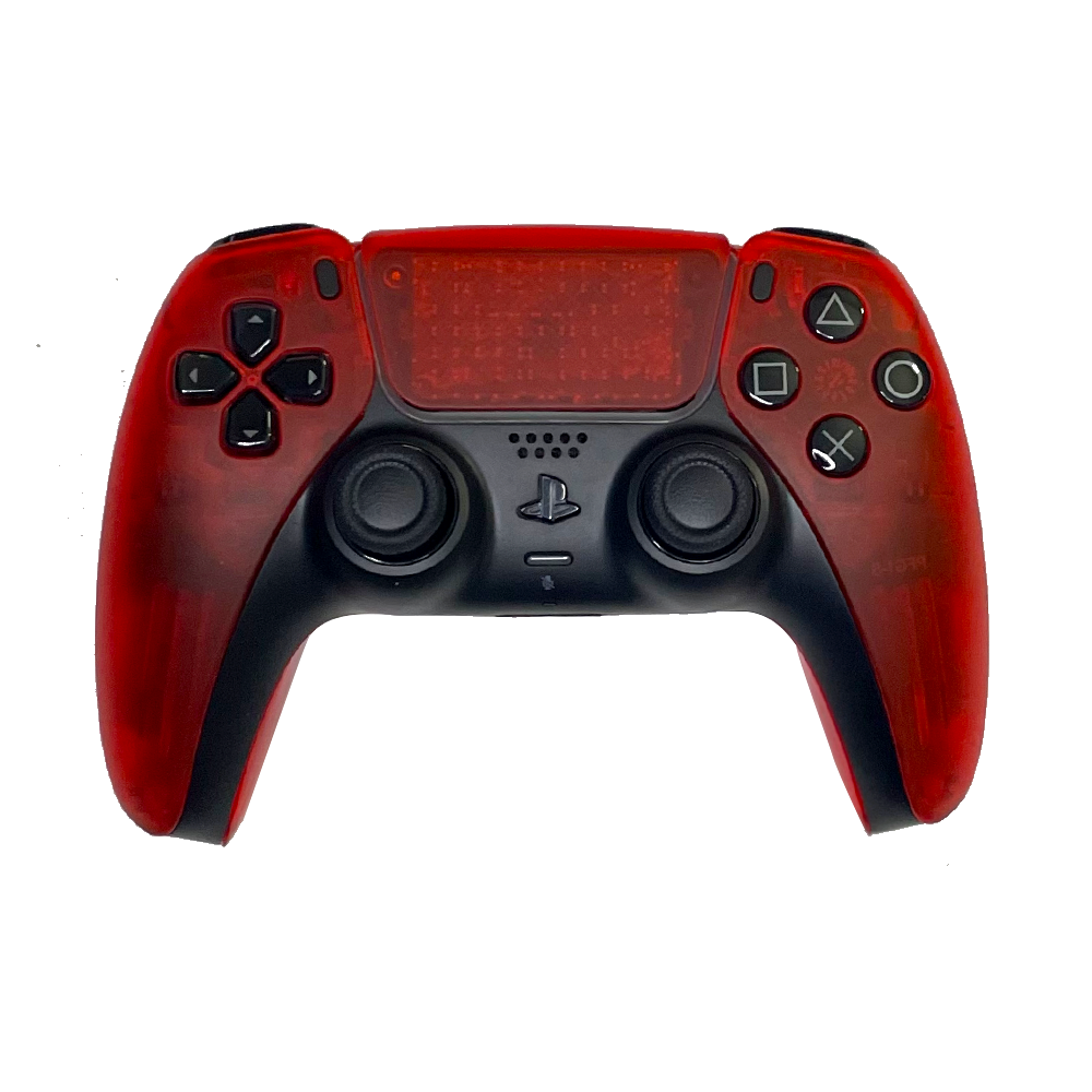 Transparent Red Custom Playstation 5 PS5 Dualsense Controller The transparent-red-custom-playstation-5-ps5-dualsense-controller-the