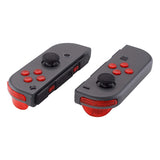 Transparent Red Custom Button Kit for Nintendo Switch Joycons