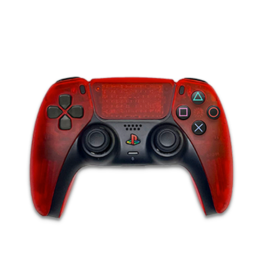 PS2 Transparent Scarlet Red Custom Playstation 5 PS5 Dualsense Contr The GameChangers