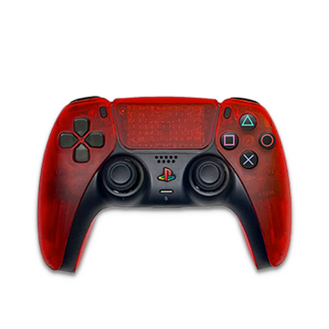 PS2 Transparent Scarlet Red Custom Playstation 5 (PS5) Dualsense Controller