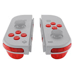 Transparent Red Custom Button Kit for Nintendo Switch Joycons